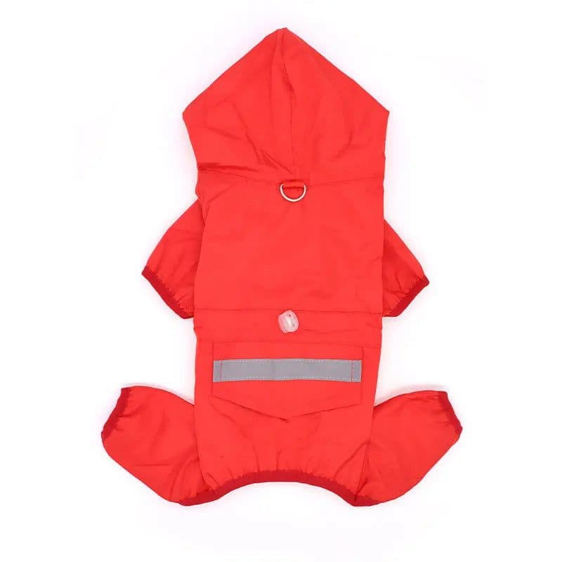 image-Outdoor Waterproof Hooded Dog Raincoat Fashionable Simple Solid Pet Clothing Four-legged Camouflage Small Dog Costume Rain Coat