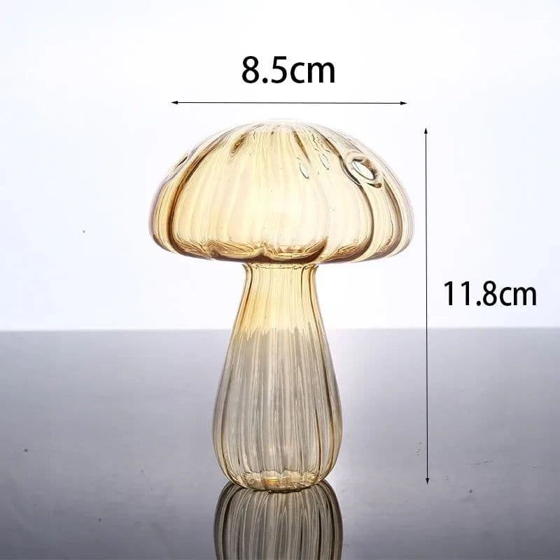 image-Transparent Jelly Color Mushroom Glass Vase Aromatherapy Bottle Home Small Vase Hydroponic Flower Pot Simple Table Decoration
