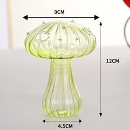 image-Transparent Jelly Color Mushroom Glass Vase Aromatherapy Bottle Home Small Vase Hydroponic Flower Pot Simple Table Decoration