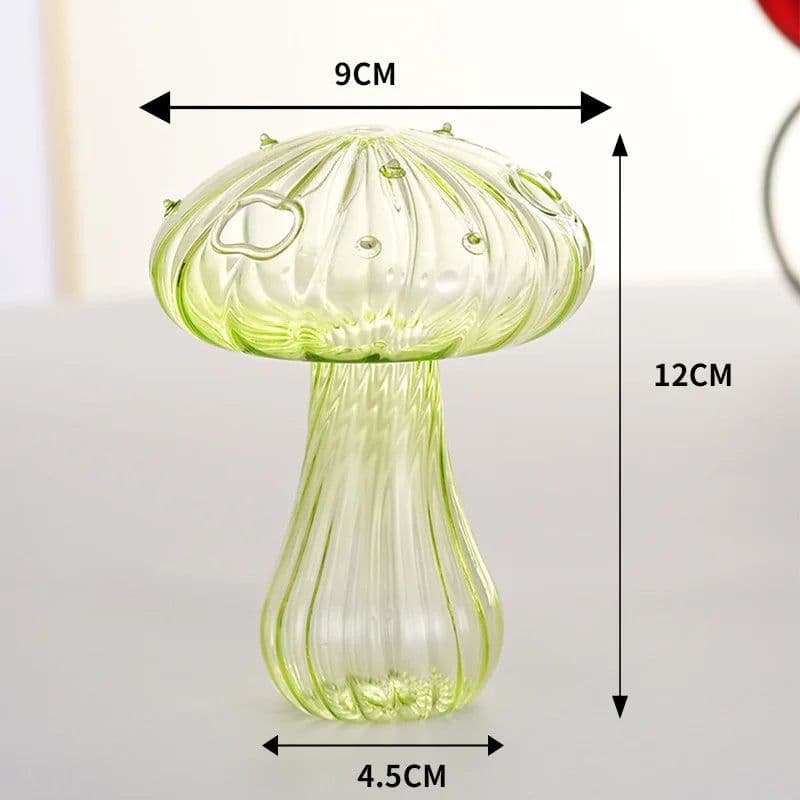 image-Transparent Jelly Color Mushroom Glass Vase Aromatherapy Bottle Home Small Vase Hydroponic Flower Pot Simple Table Decoration