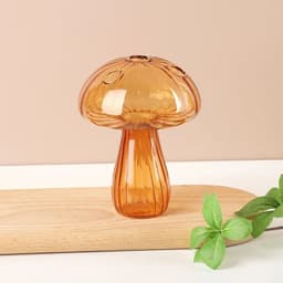 image-Transparent Jelly Color Mushroom Glass Vase Aromatherapy Bottle Home Small Vase Hydroponic Flower Pot Simple Table Decoration