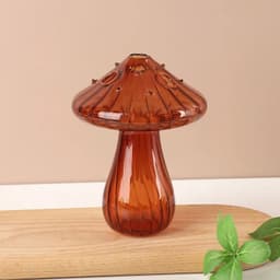 image-Transparent Jelly Color Mushroom Glass Vase Aromatherapy Bottle Home Small Vase Hydroponic Flower Pot Simple Table Decoration
