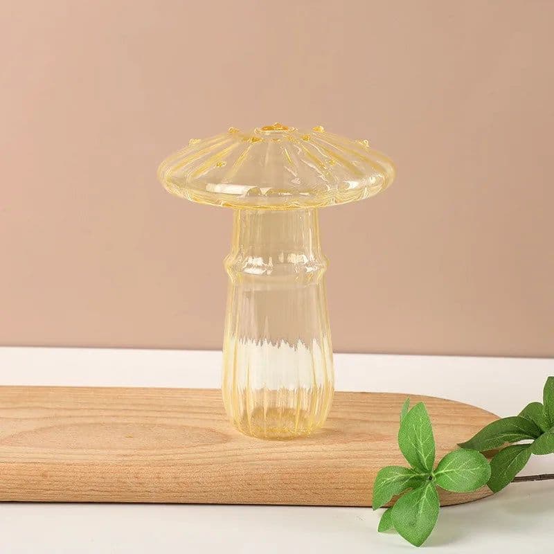image-Transparent Jelly Color Mushroom Glass Vase Aromatherapy Bottle Home Small Vase Hydroponic Flower Pot Simple Table Decoration