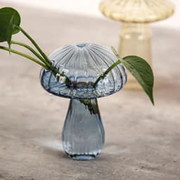 image-Transparent Jelly Color Mushroom Glass Vase Aromatherapy Bottle Home Small Vase Hydroponic Flower Pot Simple Table Decoration