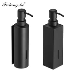 image-Liquid Soap Dispenser Black Color Bathroom Accessories 304 Stainless Steel Soap Dispenser Bottle Hotel Shampoo Dispenser WB8606