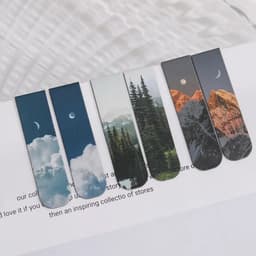 image-2 PCS Misty Fantasy Clouds Sea Forest Landscape Magnetic Bookmark for Pages Books Readers