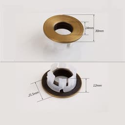 image-Bathroom Black/Gold/Silver Sink Round Hole Overflow Cover Basin Ceramic Pots Overflow Covers Kitchen Sink Bathroom Accessories