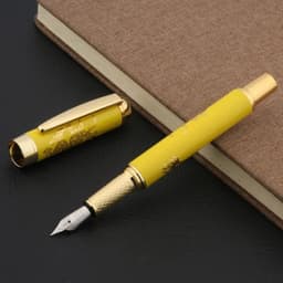image-luxury quality CHINESE Blue and White Porcelain Fountain Pen peony Flower Painting Nib ink pens Stationery Office supplies new