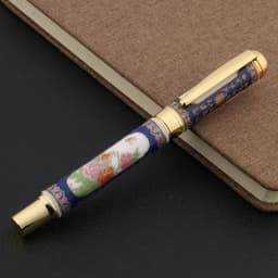 image-luxury quality CHINESE Blue and White Porcelain Fountain Pen peony Flower Painting Nib ink pens Stationery Office supplies new