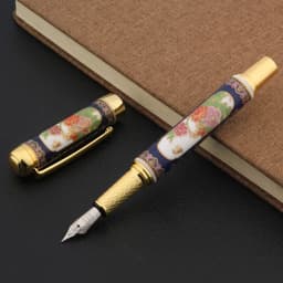 image-luxury quality CHINESE Blue and White Porcelain Fountain Pen peony Flower Painting Nib ink pens Stationery Office supplies new