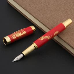 image-luxury quality CHINESE Blue and White Porcelain Fountain Pen peony Flower Painting Nib ink pens Stationery Office supplies new