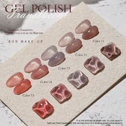 image-Vendeeni 40 Colors Translucent Gel Nail Polish Nude Pink Skin Tone Nail Art Gel Polish Lacquer UV Soak Off Gel Varnish 15ml