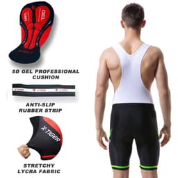 image-X-TIGER Cycling Bibs Shorts Summer Bike Breathable Men's 5D Gel Padded Bike Tights Triathlon Man Pro Licra Bicycle Shorts