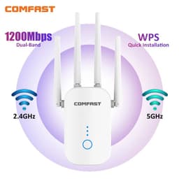 image-1200Mbps Dual Band 2.4G&5GHz WiFi Extender 802.11AC WiFi Repeater Powerful Wireless Router/AP AC1200 Wlan Wi Fi Range Amplifier