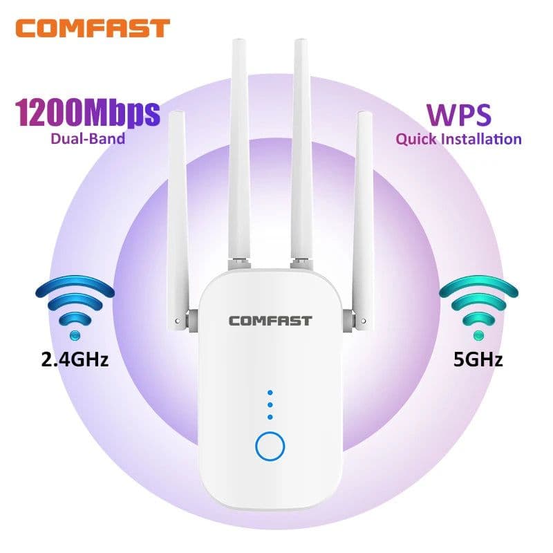 image-1200Mbps Dual Band 2.4G&5GHz WiFi Extender 802.11AC WiFi Repeater Powerful Wireless Router/AP AC1200 Wlan Wi Fi Range Amplifier