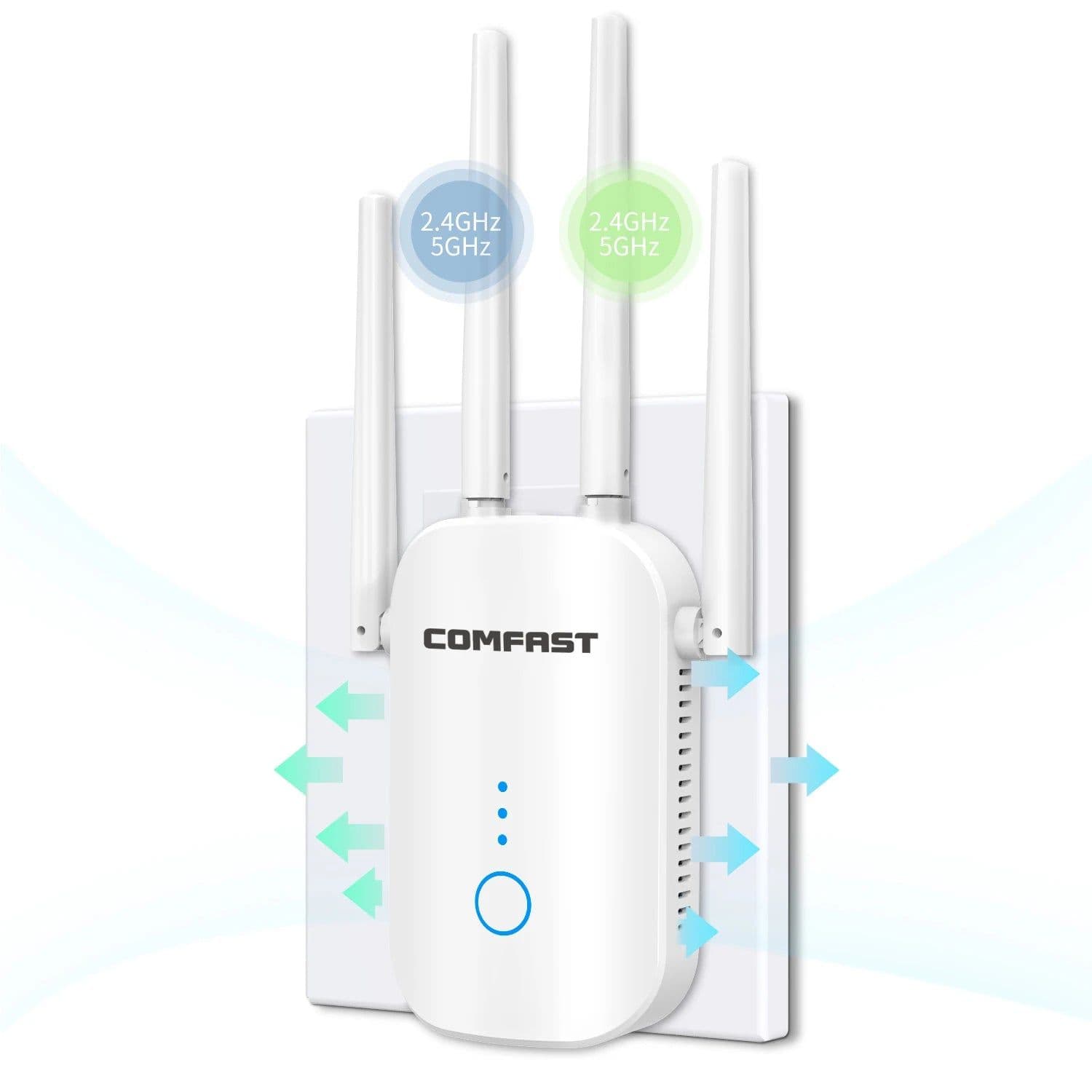 image-1200Mbps Dual Band 2.4G&5GHz WiFi Extender 802.11AC WiFi Repeater Powerful Wireless Router/AP AC1200 Wlan Wi Fi Range Amplifier