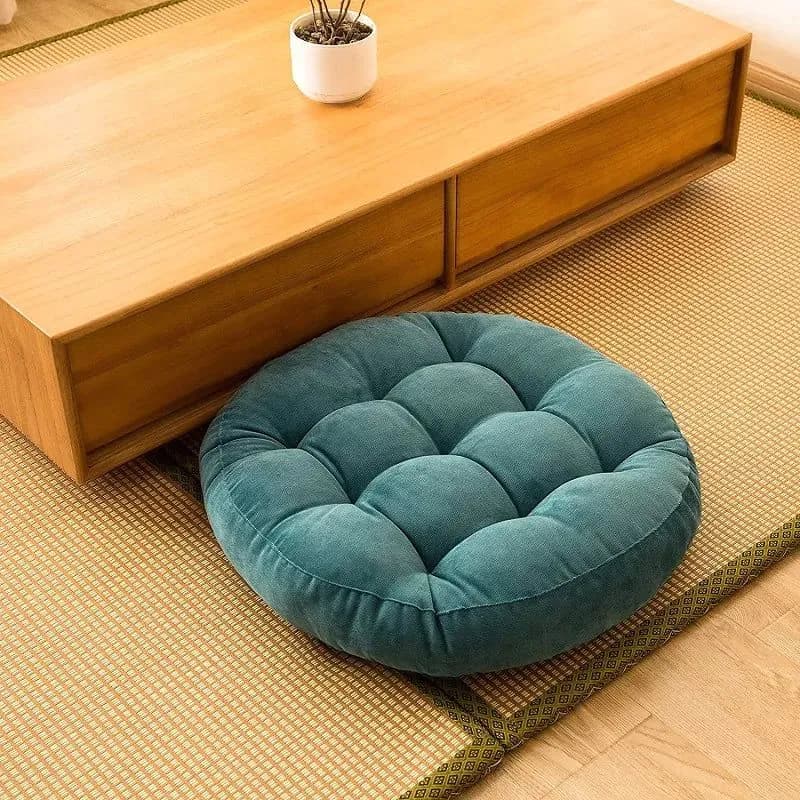 image-Inyahome Meditation Floor Round Pillow for Seating on Floor Solid Tufted Thick Pad Cushion For Yoga Balcony Chair Seat Cushions