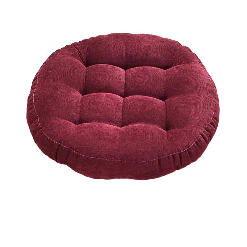 image-Inyahome Meditation Floor Round Pillow for Seating on Floor Solid Tufted Thick Pad Cushion For Yoga Balcony Chair Seat Cushions