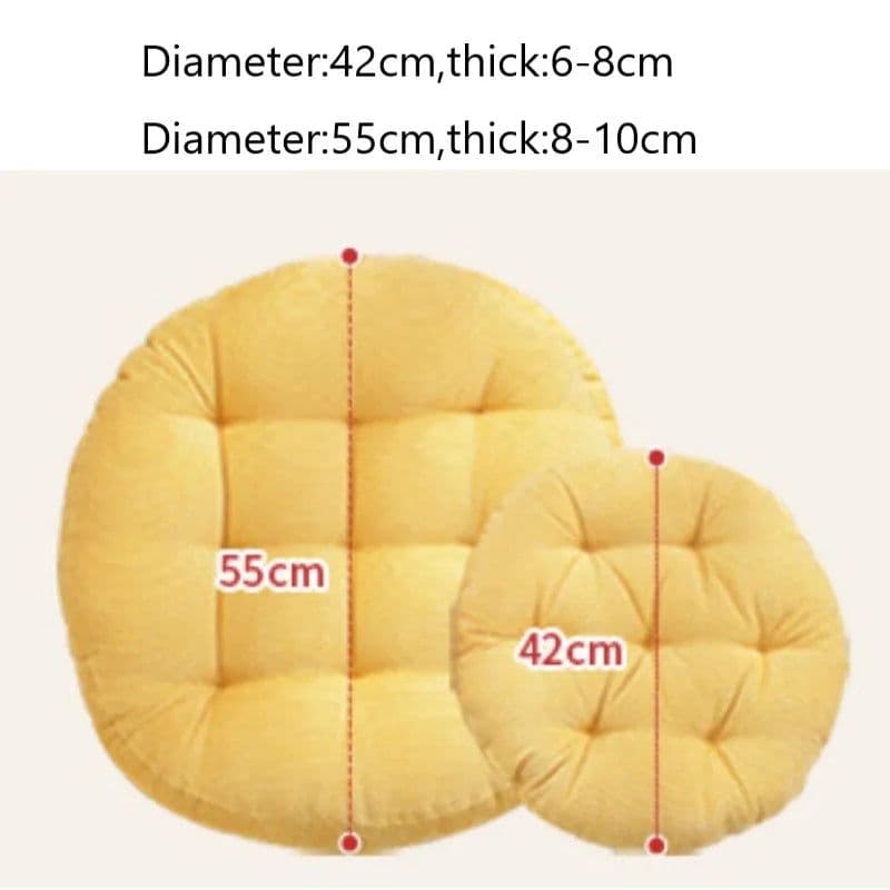 image-Inyahome Meditation Floor Round Pillow for Seating on Floor Solid Tufted Thick Pad Cushion For Yoga Balcony Chair Seat Cushions