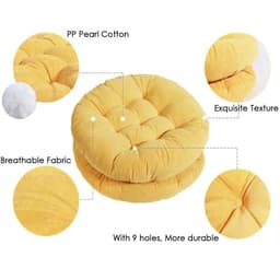 image-Inyahome Meditation Floor Round Pillow for Seating on Floor Solid Tufted Thick Pad Cushion For Yoga Balcony Chair Seat Cushions
