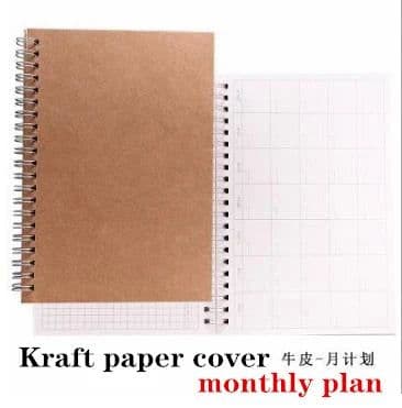 image-2024 Notebooks Agendas Planner Diary Weekly Spiral Organizer Libretas A5 Note Books Monthly Kraft Paper Schedule Filofax