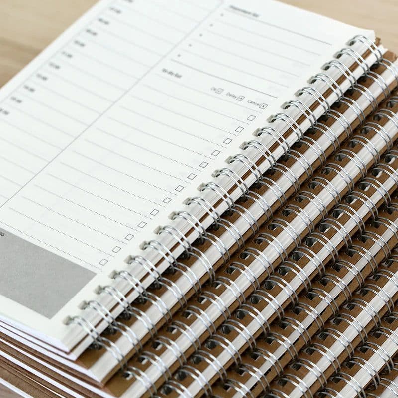 image-2024 Notebooks Agendas Planner Diary Weekly Spiral Organizer Libretas A5 Note Books Monthly Kraft Paper Schedule Filofax