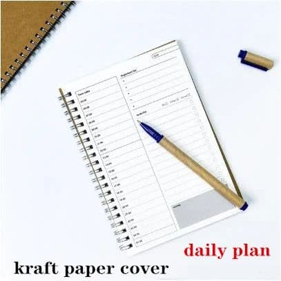 image-2024 Notebooks Agendas Planner Diary Weekly Spiral Organizer Libretas A5 Note Books Monthly Kraft Paper Schedule Filofax