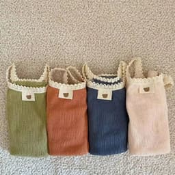 image-Cute Summer Breathable Lace Edge Suspended Tank Top Teddy Dog Cat Small Puppy Pet Clothes Dog Cooling Vest Puppy Clothing