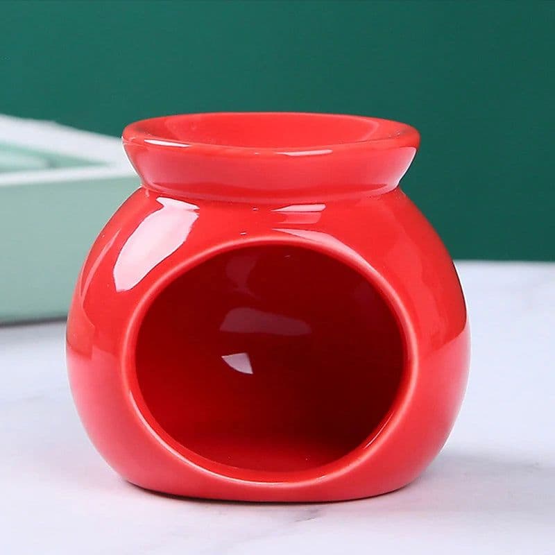 image-Porcelain Aroma Burner Essential Oil Furnace Mini Candle Holder Solid Color Ceramic Crafts Aromatherapy Diffuser Home Decor