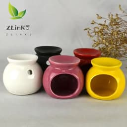 image-Porcelain Aroma Burner Essential Oil Furnace Mini Candle Holder Solid Color Ceramic Crafts Aromatherapy Diffuser Home Decor
