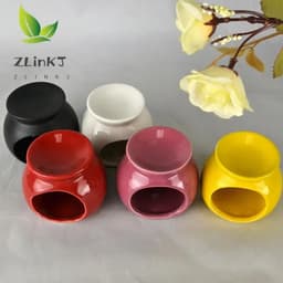 image-Porcelain Aroma Burner Essential Oil Furnace Mini Candle Holder Solid Color Ceramic Crafts Aromatherapy Diffuser Home Decor