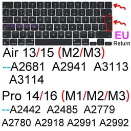 image-Keyboard Cover for Macbook Air 13 M2 15 Pro 14 M3 13 M1 16 Retina 11 Silicone Protector Skin Case A3113 A3114 A2681 A2941 A2992