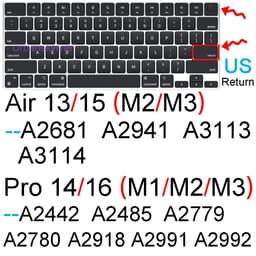 image-Keyboard Cover for Macbook Air 13 M2 15 Pro 14 M3 13 M1 16 Retina 11 Silicone Protector Skin Case A3113 A3114 A2681 A2941 A2992