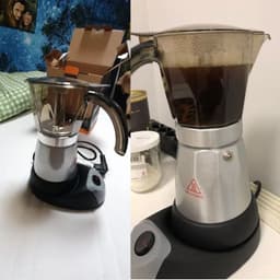 image-3 to 6 Cup Maker Electric Italian Coffee Top Moka Pot Percolators Tool Filter Cartridge EU Plug Aluminium 220V