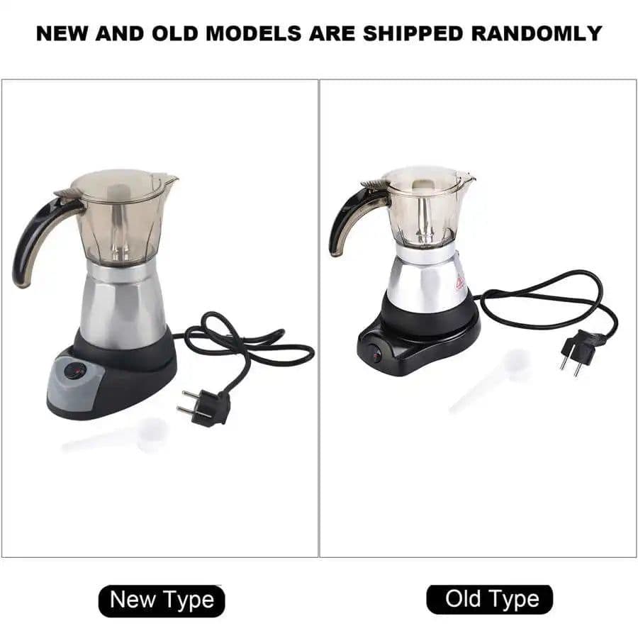 image-3 to 6 Cup Maker Electric Italian Coffee Top Moka Pot Percolators Tool Filter Cartridge EU Plug Aluminium 220V