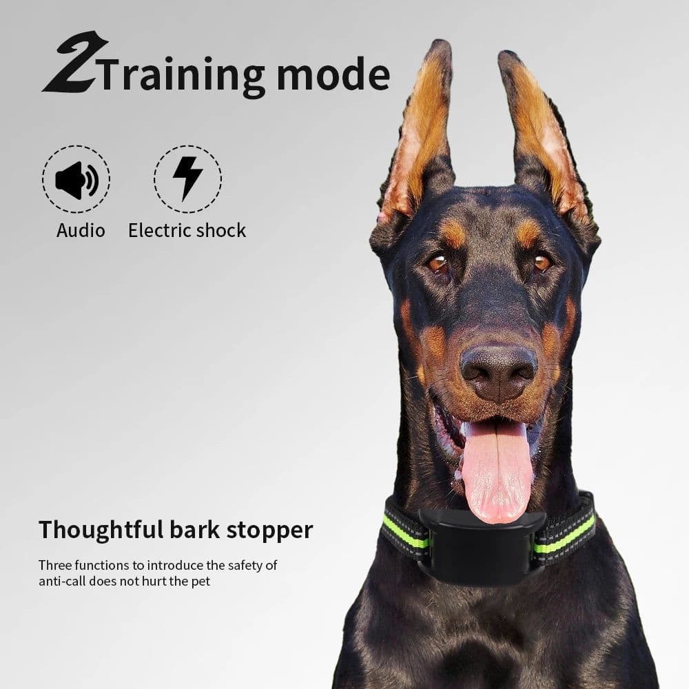 image-USB Rechargeable Dog Training Collars Auto Anti-Bark Collar Safety Static Shock 7 Sensitivity Level Nylon Collar Pet Supplies