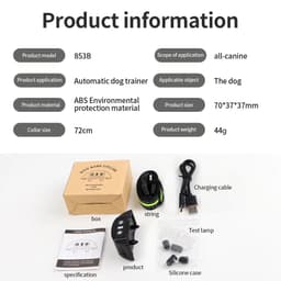 image-USB Rechargeable Dog Training Collars Auto Anti-Bark Collar Safety Static Shock 7 Sensitivity Level Nylon Collar Pet Supplies