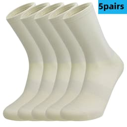 image-5 Pairs Cycling Socks Men Women Breathable Crew Bike Running Socks Fashion Compression Climbing Travelling Walking Hiking Socks