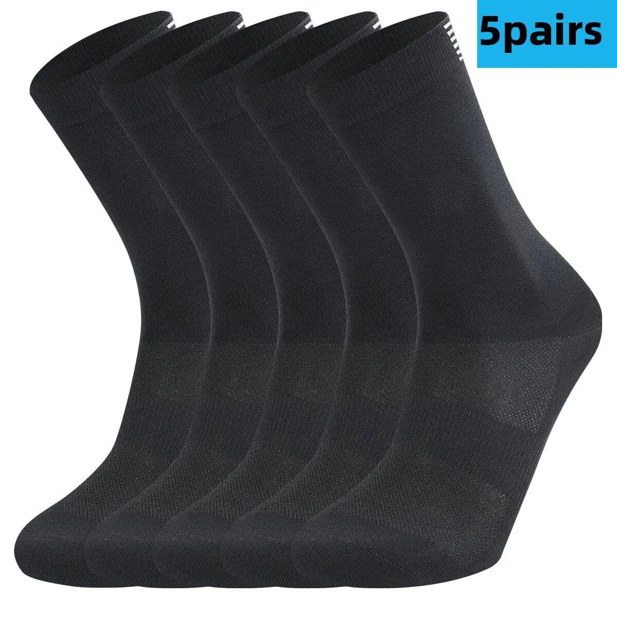 image-5 Pairs Cycling Socks Men Women Breathable Crew Bike Running Socks Fashion Compression Climbing Travelling Walking Hiking Socks