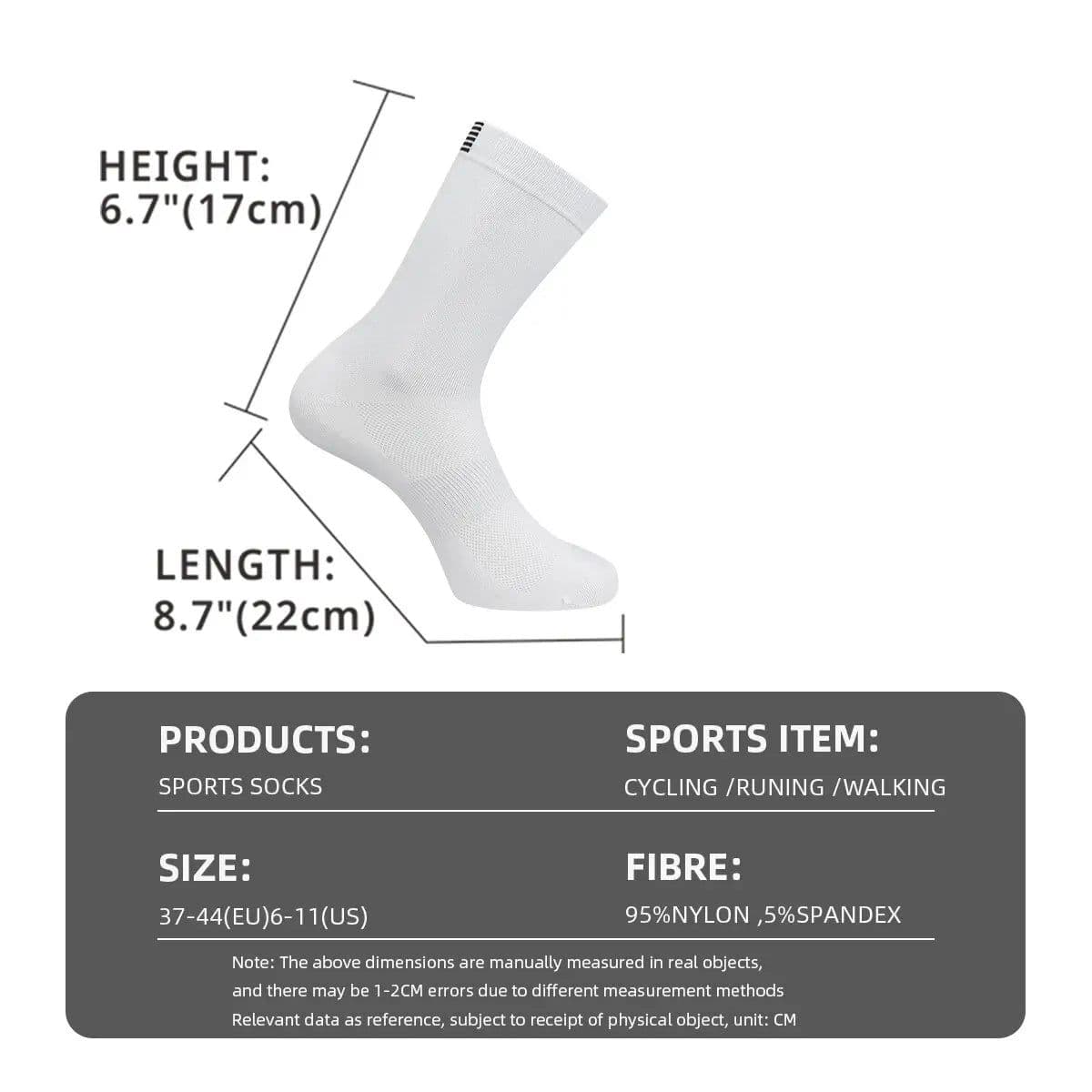 image-5 Pairs Cycling Socks Men Women Breathable Crew Bike Running Socks Fashion Compression Climbing Travelling Walking Hiking Socks