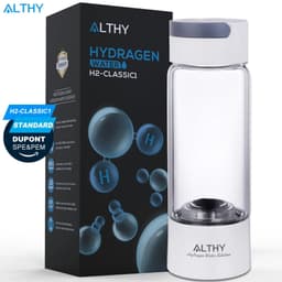 image-ALTHY Hydrogen Rich Water Generator Bottle - Glass Cupbody - DuPont SPE & PEM Dual Chamber Maker Ionizer - H2 Inhalation Device
