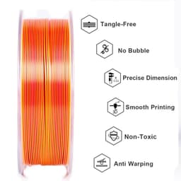 image-Geeetech Double Colors BiColor Silk PLA Filament , 3D Filament 1,75 mm 1KG Spool Wire (+/-0.03mm) Vacuum packaging
