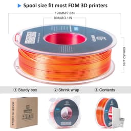 image-Geeetech Double Colors BiColor Silk PLA Filament , 3D Filament 1,75 mm 1KG Spool Wire (+/-0.03mm) Vacuum packaging