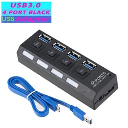 image-USB 3.0 Hub 5Gbps High Speed Multi USB Splitter 3 Hab Use Power Adapter 4 Port Multiple Expander Hub With Switch For PC Laptop