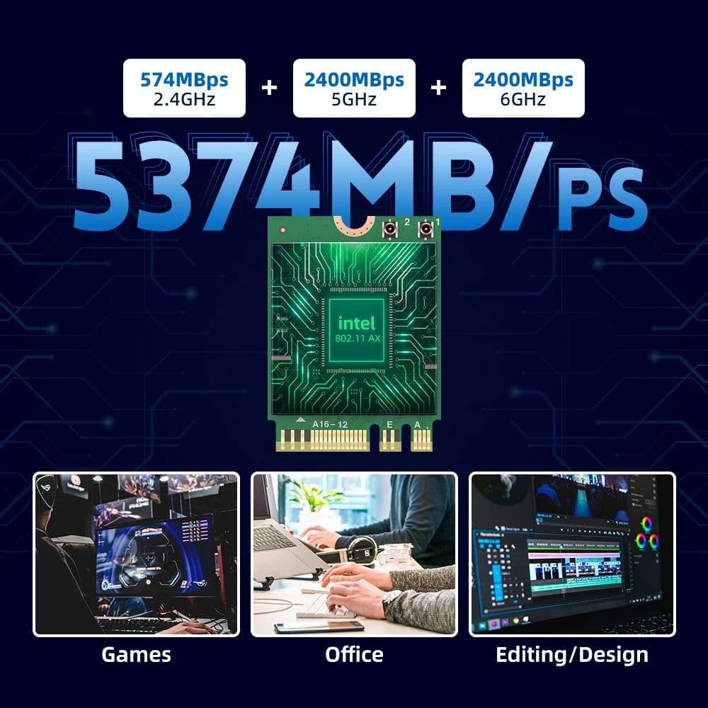 image-WiFi Intel AX210 Bluetooth 5.3 M.2 Wireless Card AX210NGW 5374Mbps 2.4Ghz 5Ghz 6Ghz 802.11ax Wifi Adapter For laptop PC