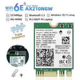 image-WiFi Intel AX210 Bluetooth 5.3 M.2 Wireless Card AX210NGW 5374Mbps 2.4Ghz 5Ghz 6Ghz 802.11ax Wifi Adapter For laptop PC
