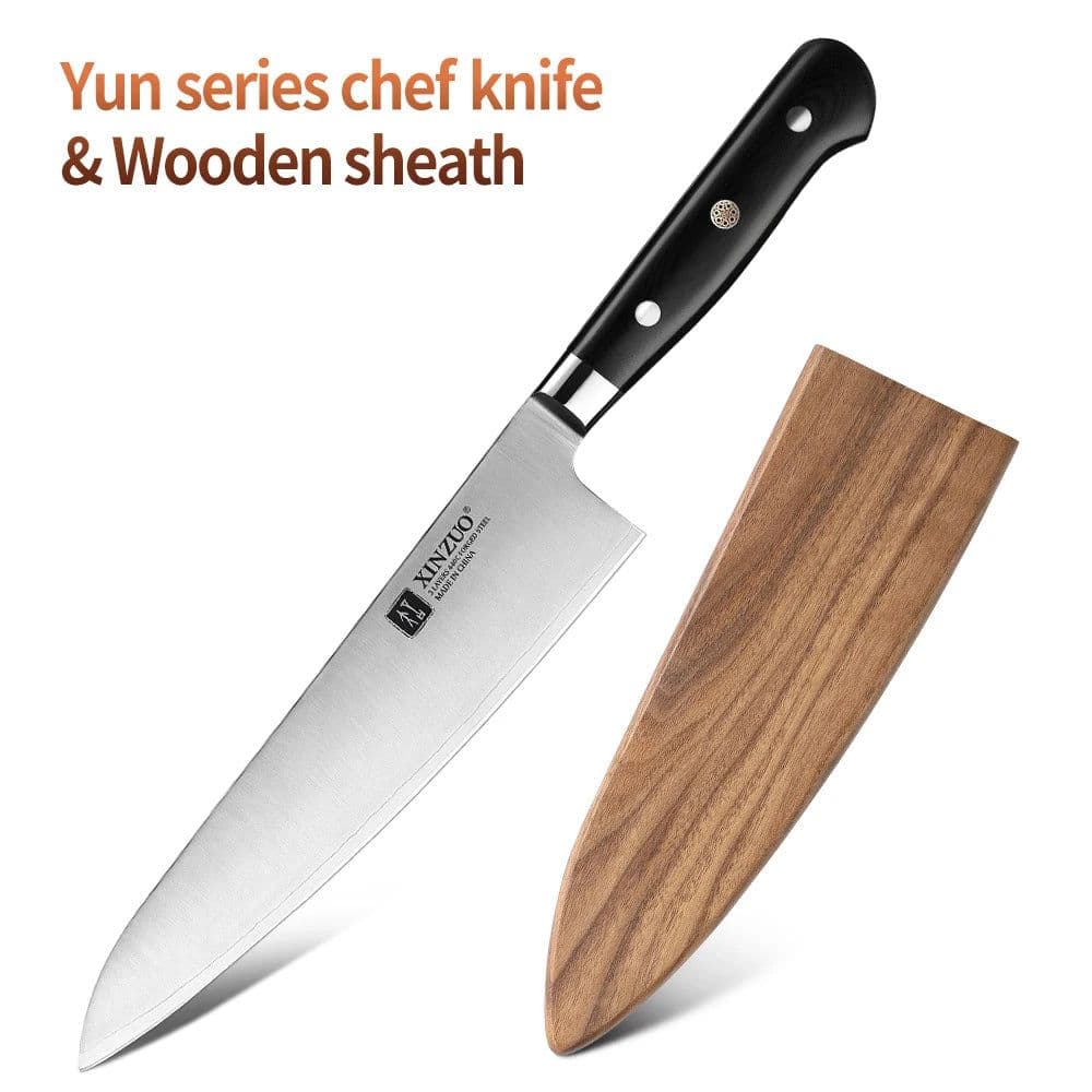 image-XINZUO 210mm Chef Knife 3 Layer 440C Core Clad Steel Kitchen Knives Stainless Steel Sharp Butchers Gyutou Knife with G10 Handle