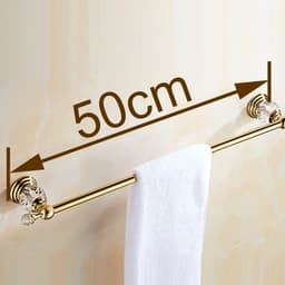 image-60cm Bathroom Single Towel Bar Towel Rack Towel Holder Solid stainless steel Golden Crystal Decoration Bathroom Accessories
