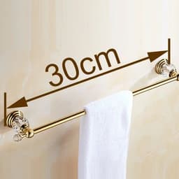image-60cm Bathroom Single Towel Bar Towel Rack Towel Holder Solid stainless steel Golden Crystal Decoration Bathroom Accessories