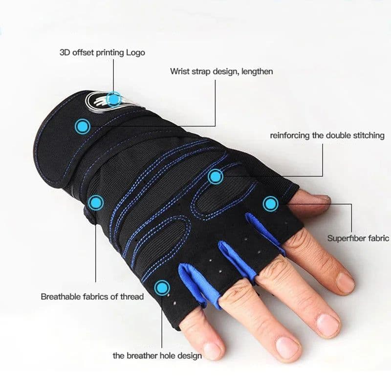image-Gym Gloves for Men Women Fitness Weight Lifting Wristband Gloves Body Building Training Sports Exercise Cycling Glove Shockproof